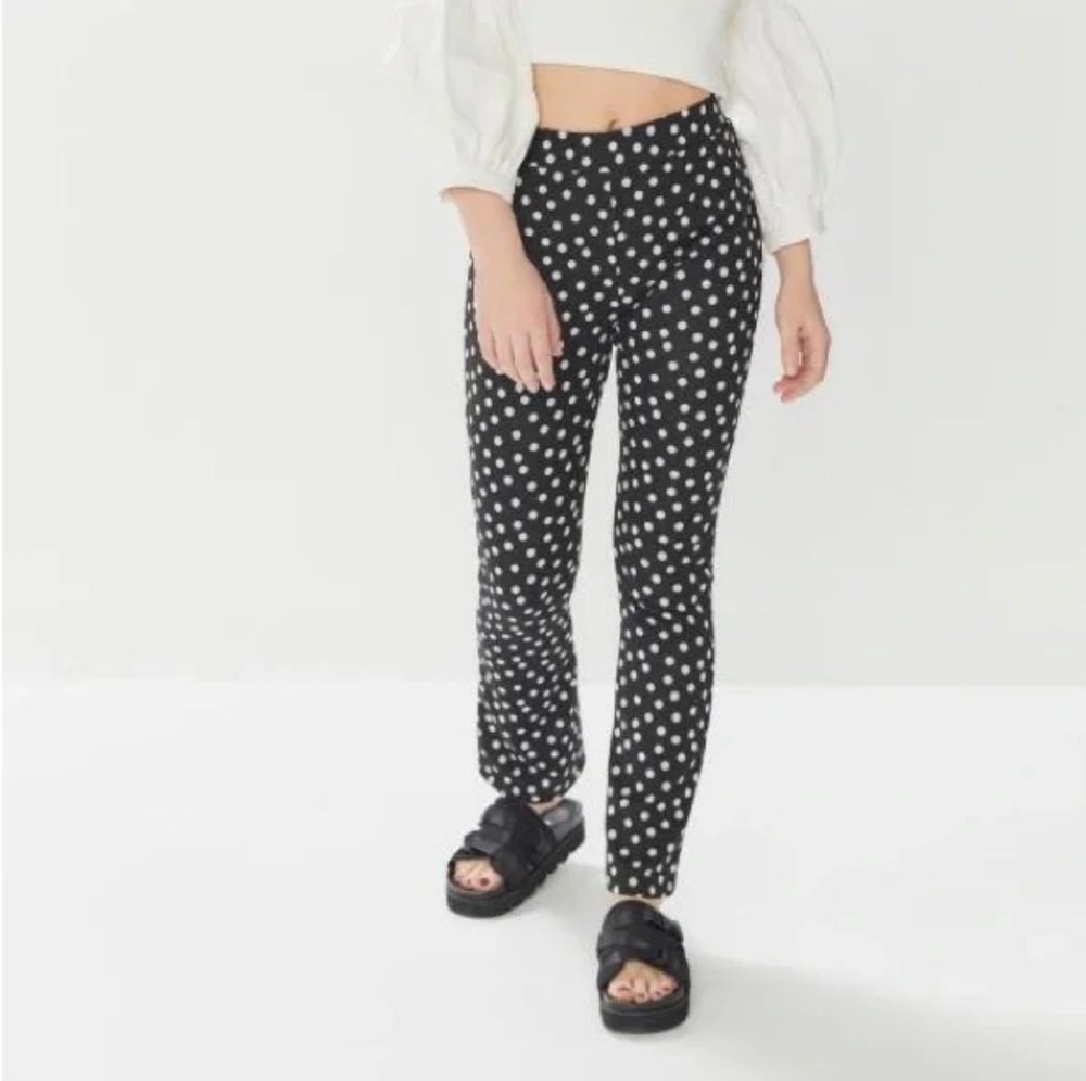 Urban Outfitters Black Polka Dot Boot Cut Pants